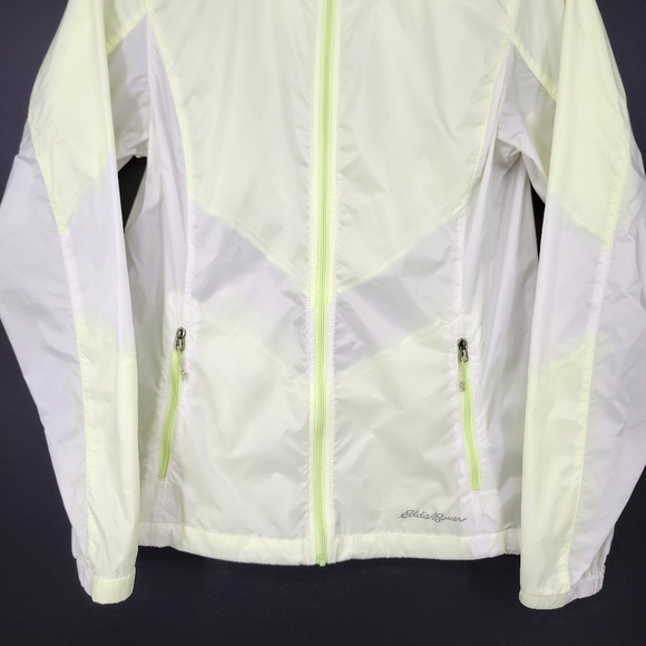 Eddie Bauer Womens Windbreaker‎ Jacket Size S Yellow White Sheer Lightweight Run - Picture 3 of 7